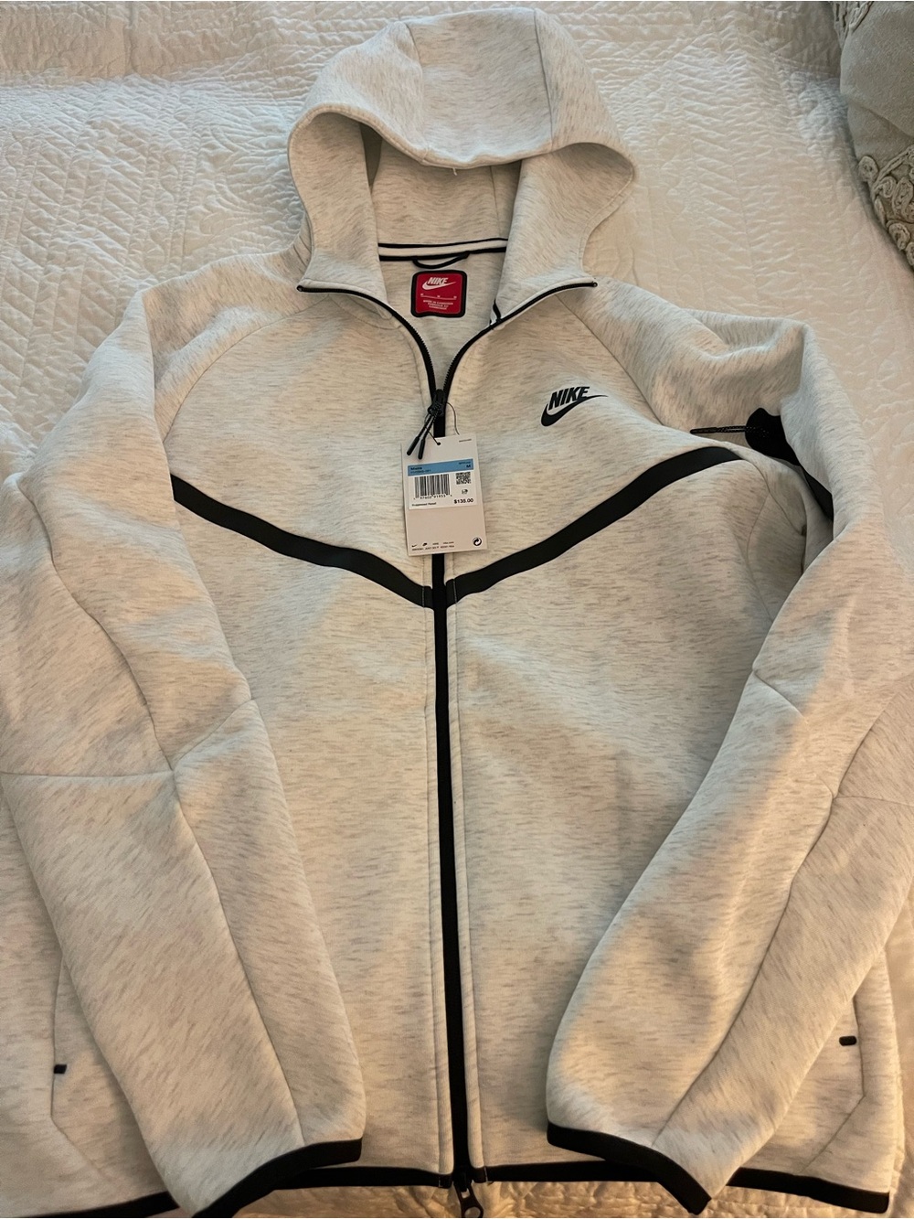 Nike Men's Tech Fleece Windrunner Full-Zip Hoodie Heather Grey NWT Size Medium